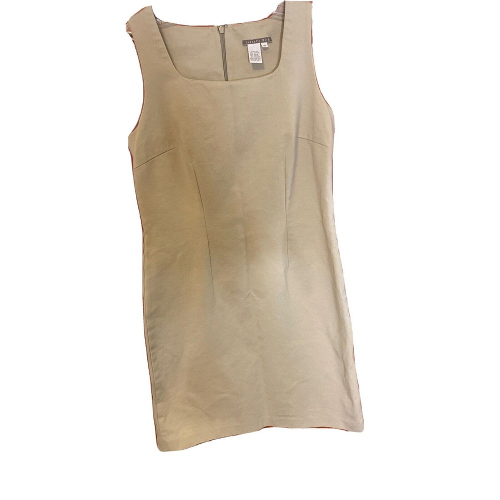 Isabella Bird  Beautiful Tan Sleeveless Casual Square Neck Tank Dress